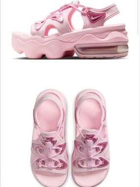 Nike Pink Chunky Platform Sandals with Bungee Lace